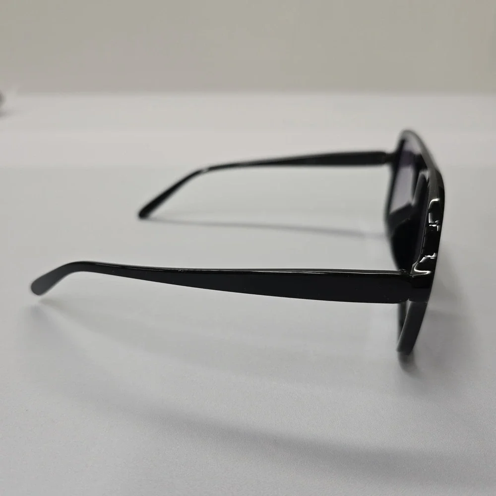 Black Oversized Square Aviator Sunglasses UV400 Protection 80976 Retro 70s Style